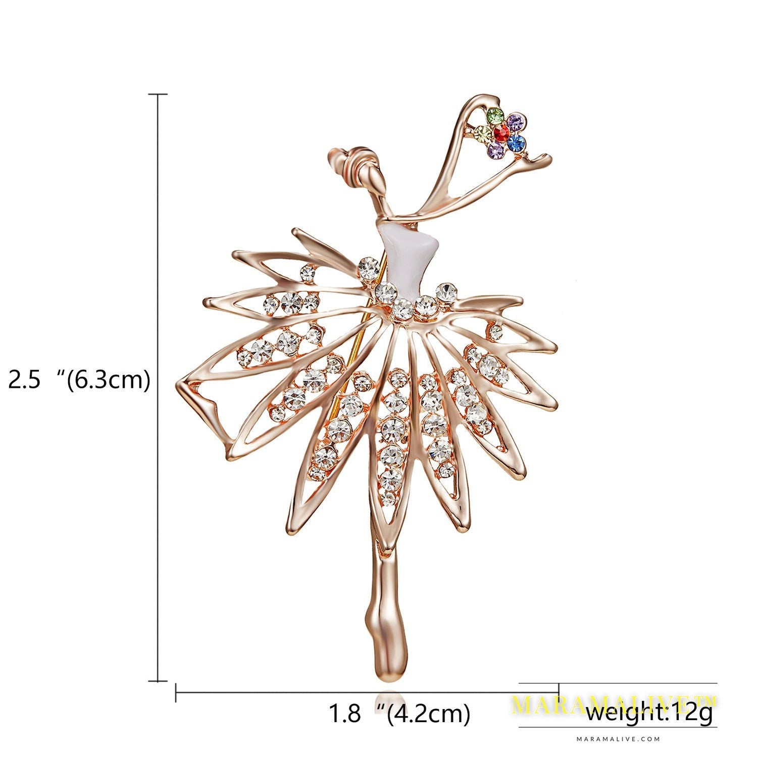 Rhinestone Pearl Dress Dancing Girl Brooches Women Dancer Sports Brooch Pins Gifts