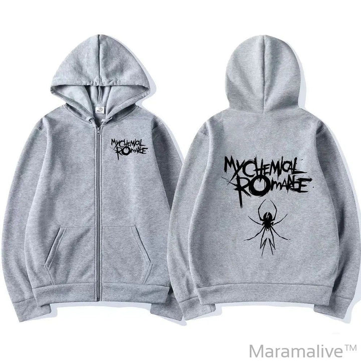 Rock Band My Chemical Romance Mcr Dead Zipper Hoodie Black Parade Punk Emo Zip Up Sweatshirt Men Fashion Hoodies Jacket Coats