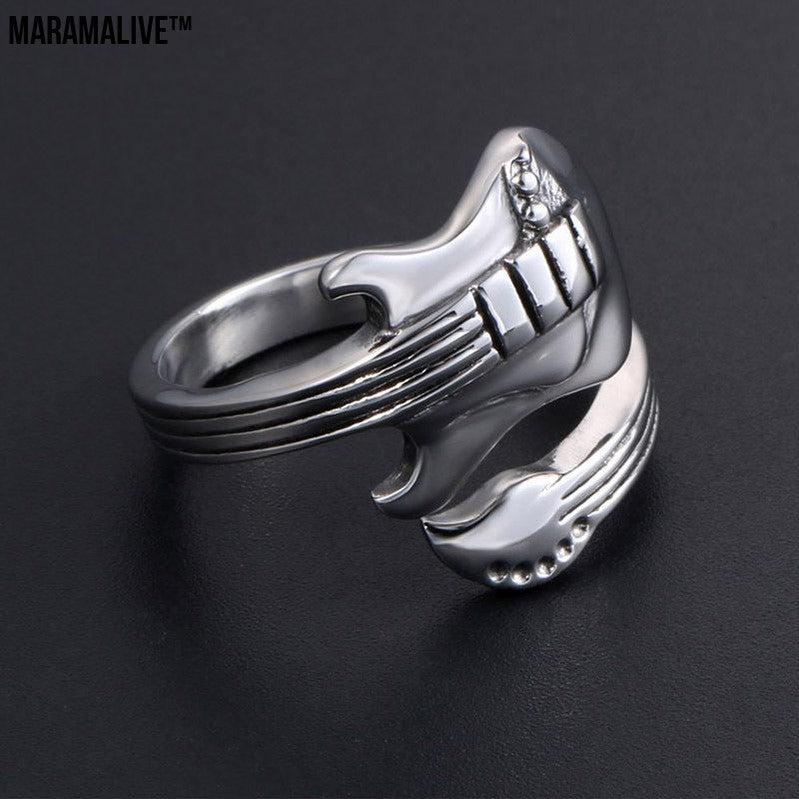 Rock Music Guitar Retro Male Alloy Ring