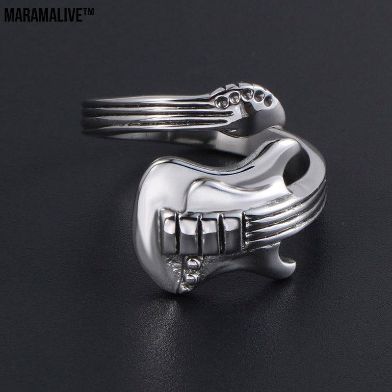 Rock Music Guitar Retro Male Alloy Ring