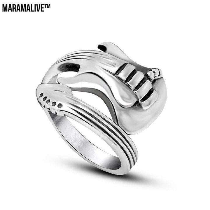 Rock Music Guitar Retro Male Alloy Ring