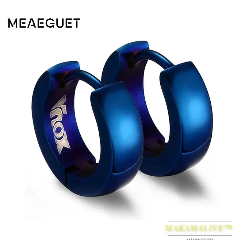 Rock Punk Huggie Earrings Stainless Steel Unique Small Hoop Earrings For Men Women Bohe Jewelry