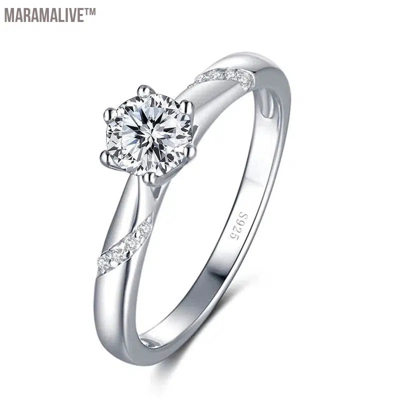 Romantic Moissanite Ring with Multi Cutting Flower Shape 925 Silver Sakura Love 100 Plum Blossom Cut for Female Party Wear