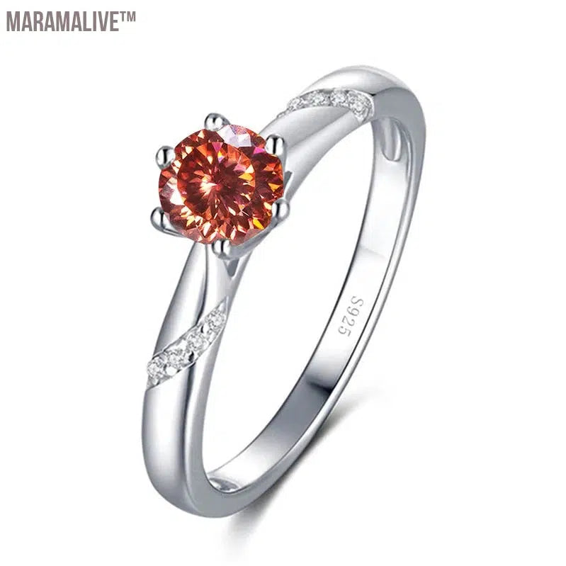 Romantic Moissanite Ring with Multi Cutting Flower Shape 925 Silver Sakura Love 100 Plum Blossom Cut for Female Party Wear