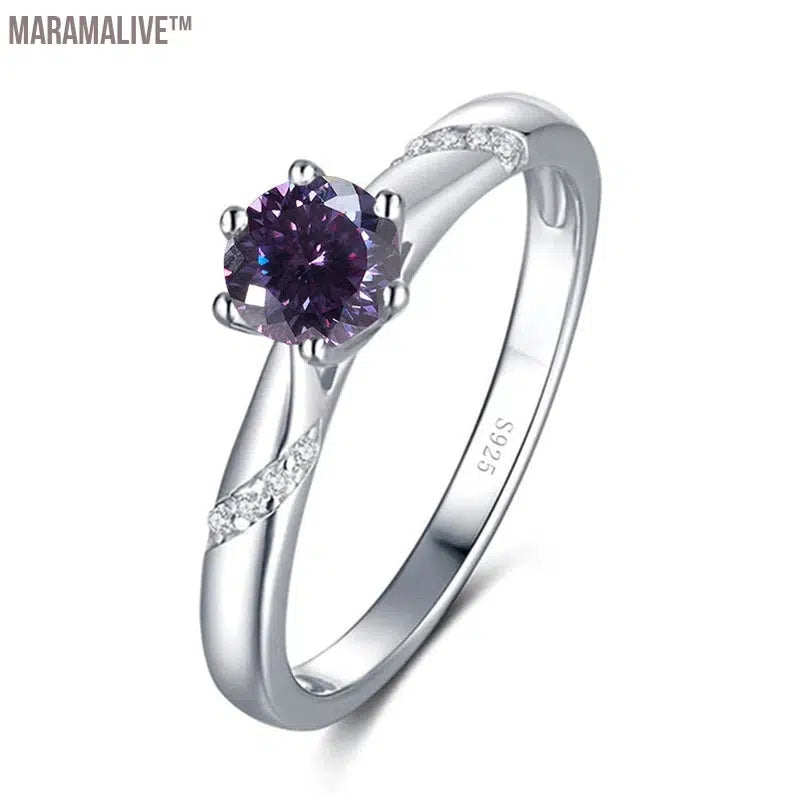 Romantic Moissanite Ring with Multi Cutting Flower Shape 925 Silver Sakura Love 100 Plum Blossom Cut for Female Party Wear