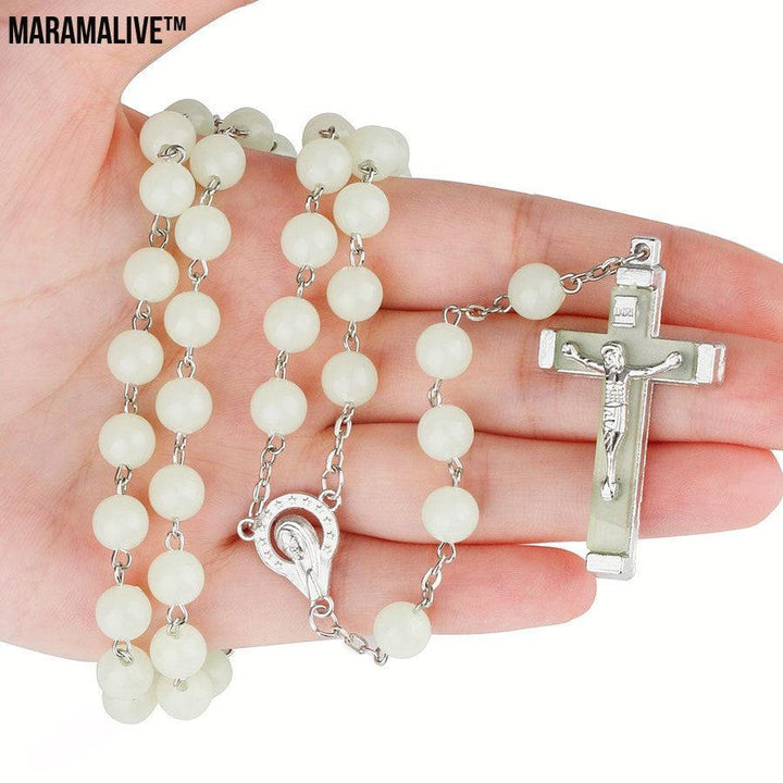 Rosary Jewelry Luminous Rosary Cross Necklace