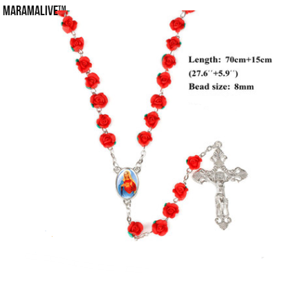 Rose Rosary Necklace