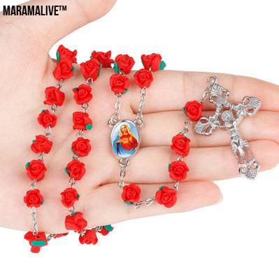 Rose Rosary Necklace