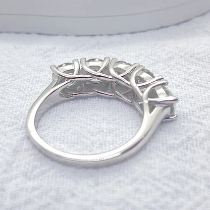 NeeTim 5mm 6.5mm Full Moissanite Ring for Women S925 Sterling Silver Eternity Sparkling Diamond Band Wedding Rings Jewelry GRA