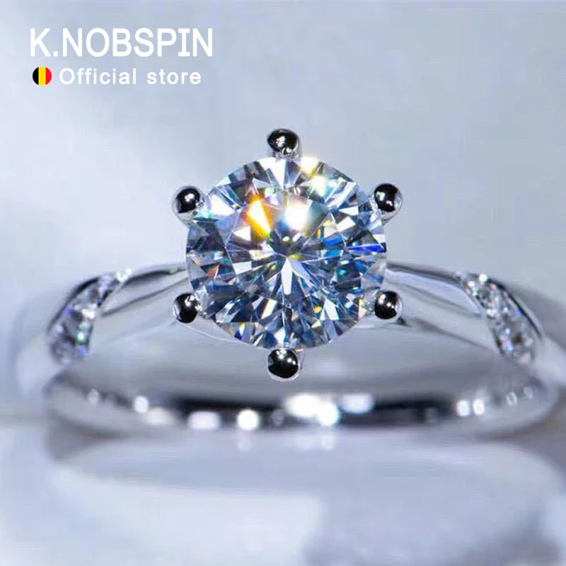 Moissanite Ring 925 Sterling Sliver White Gold Plated 3ct D VVS1 Lab Diamond with GRA Fine Wedding Rings for Women
