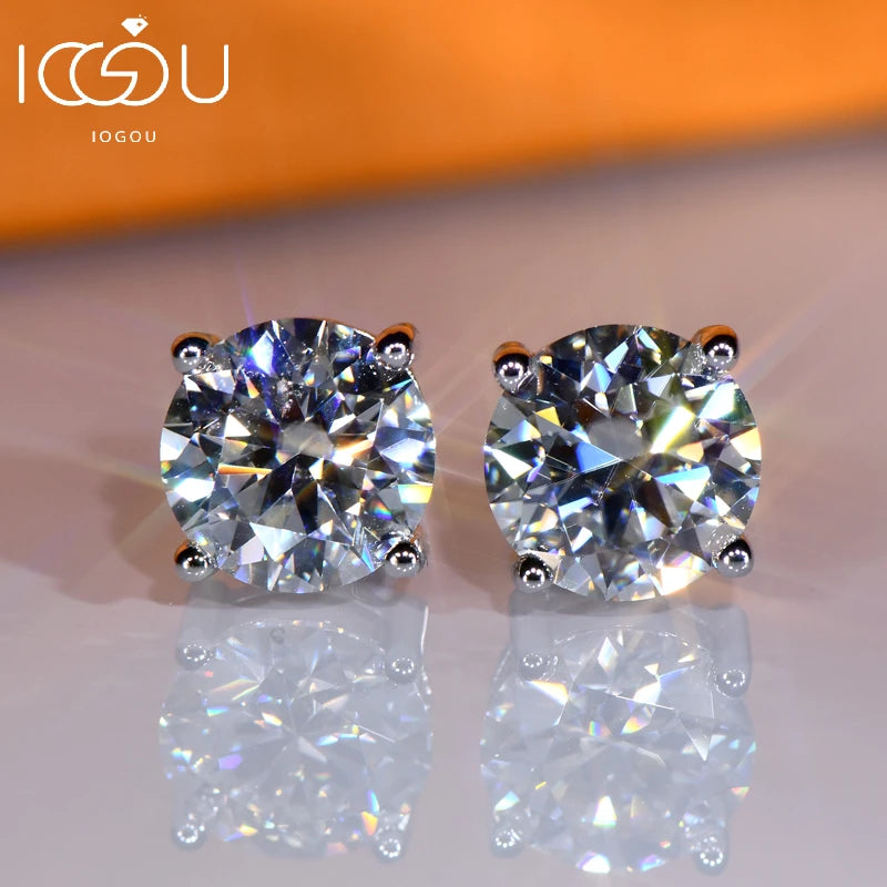 Luxury 11MM 5ct Real Big Moissanite Diamond Stud Earring For Women Classic 925 Sterling Silver Earring Jewelry Certificate