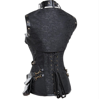 Retro Jacquard Floral Corsets Top Steampunk Women Sexy Goth Corset Overbust Gothic Bustier Bodice Femme Punk Clothing Plus Size