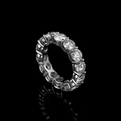 5mm Full Moissanite Eternity Ring for Women Men 100% S925 Sterling Silver Plated 18k Gold Engagement Wedding Diamond Rings Band