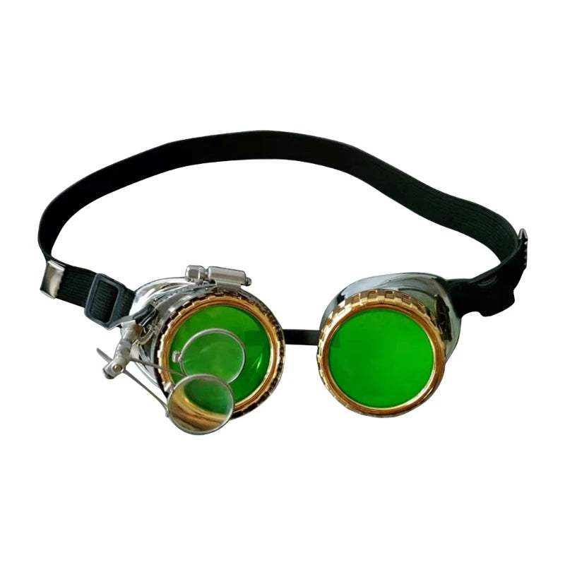 Vintage Steampunk Goggles Cosplay Glasses Eyewear Costume Accessory Riding Glasses Breathable Headband Glasses Durable