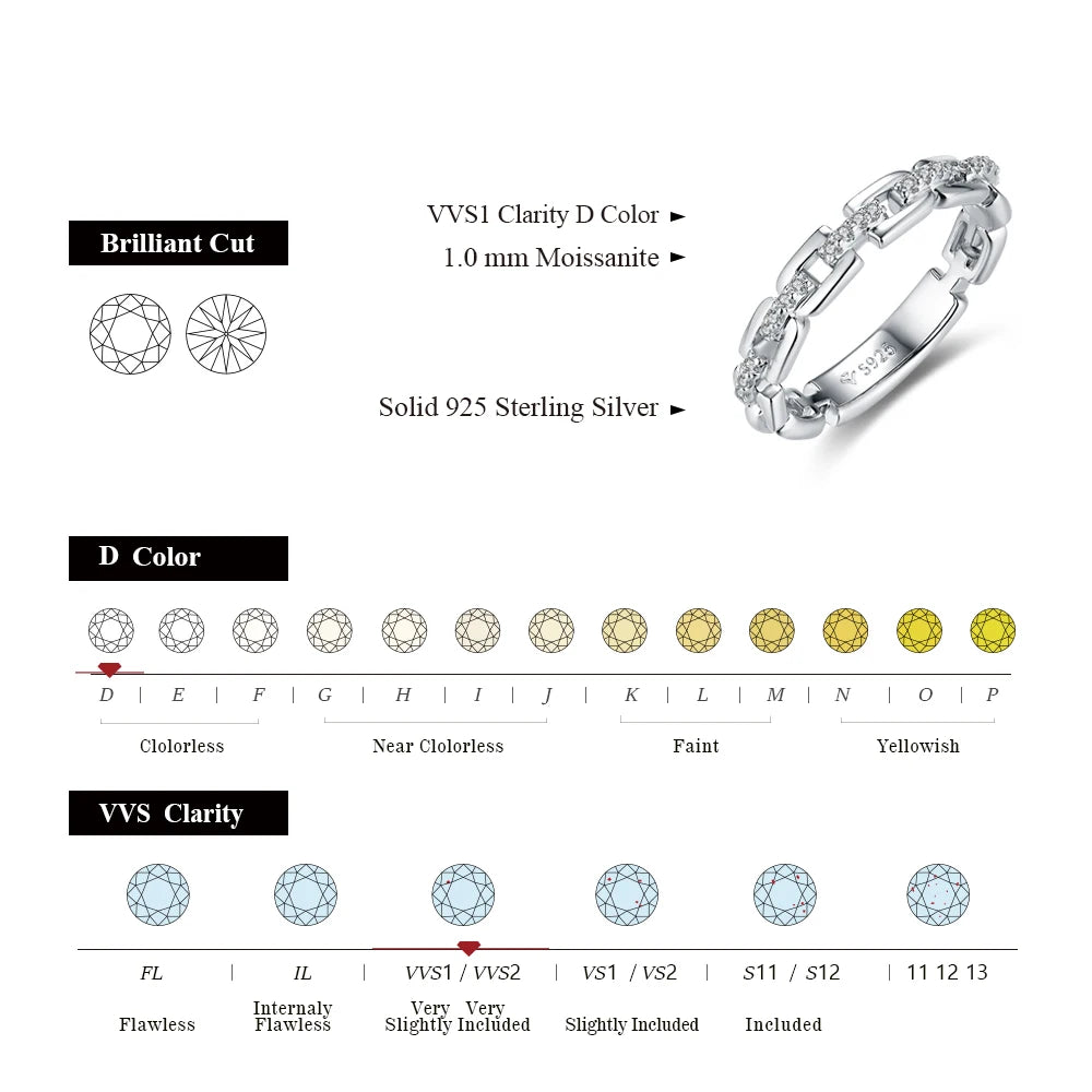 Moissanite Rings Ring for Women Men 925 Sterling Silver Rose Gold Wedding Fine Jewelry for Free Shipping