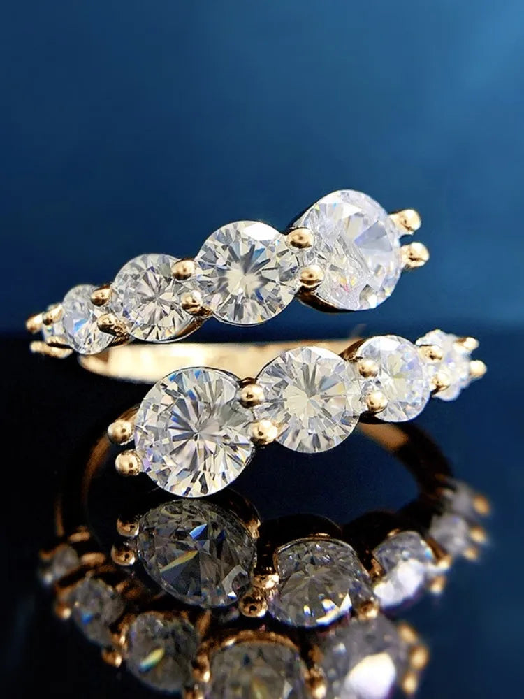 Sterling silver moissanite rings for women.