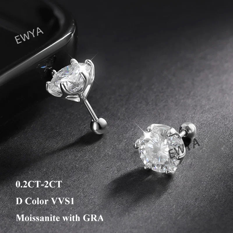 Affordable Silver Moissanite Studs - Elegant Jewelry