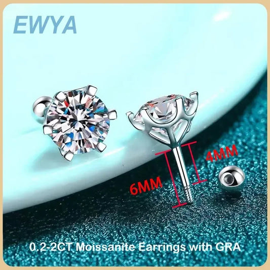 Affordable Silver Moissanite Studs - Elegant Jewelry
