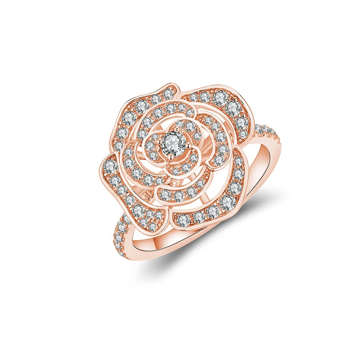 Elegant round moissanite engagement rings.