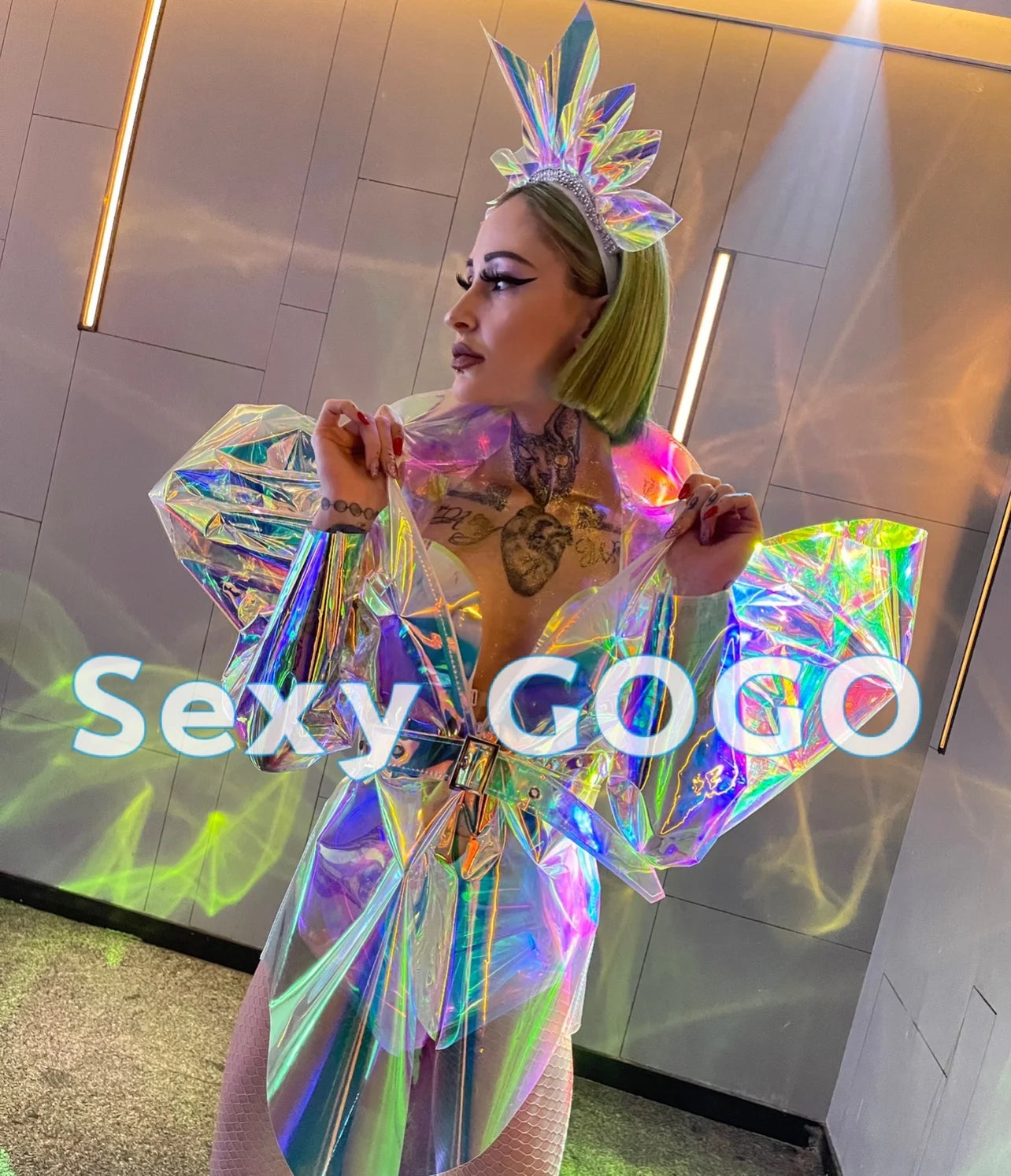 Lady Gaga Sexy Drag Queen Costumes Women Laser Costume Nightclub Party Technology  Laser Fly Shoulder Festival Stage Costumes