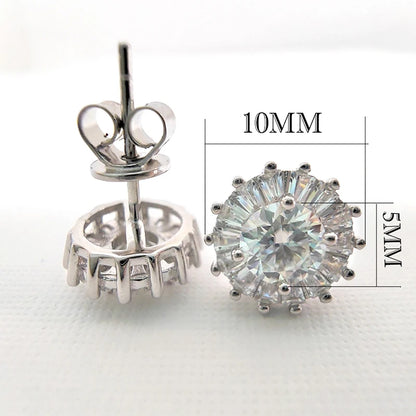 Luomansi 0.5CT 5MM D Moissanite Earrings S925 Silver Passed the Diamond Test Women Jewelry Wedding Party Birthday Gift