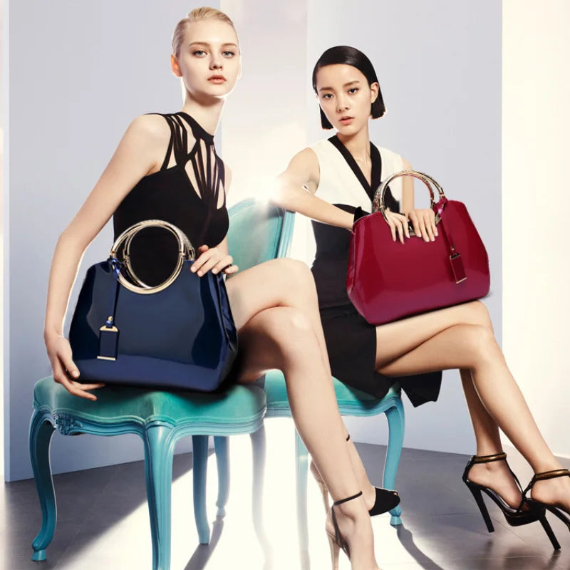 New Fashion Famous Brands Women Bag High Quality Women Handbags Patent Leather Ladies Cross Body Messenger Shoulder Bags