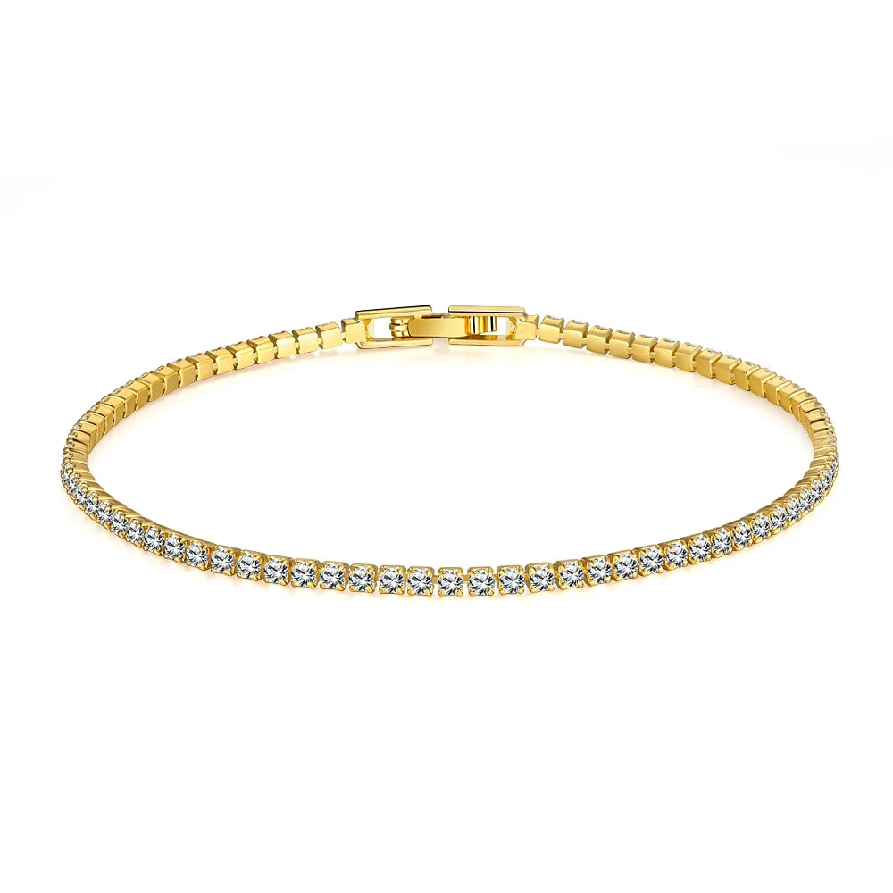 Solid 18K 14K Gold Moissanite Tennis Bracelet for Women D VVS1 Round 925 Sterling Silver Luxury Bracelet for Engagement