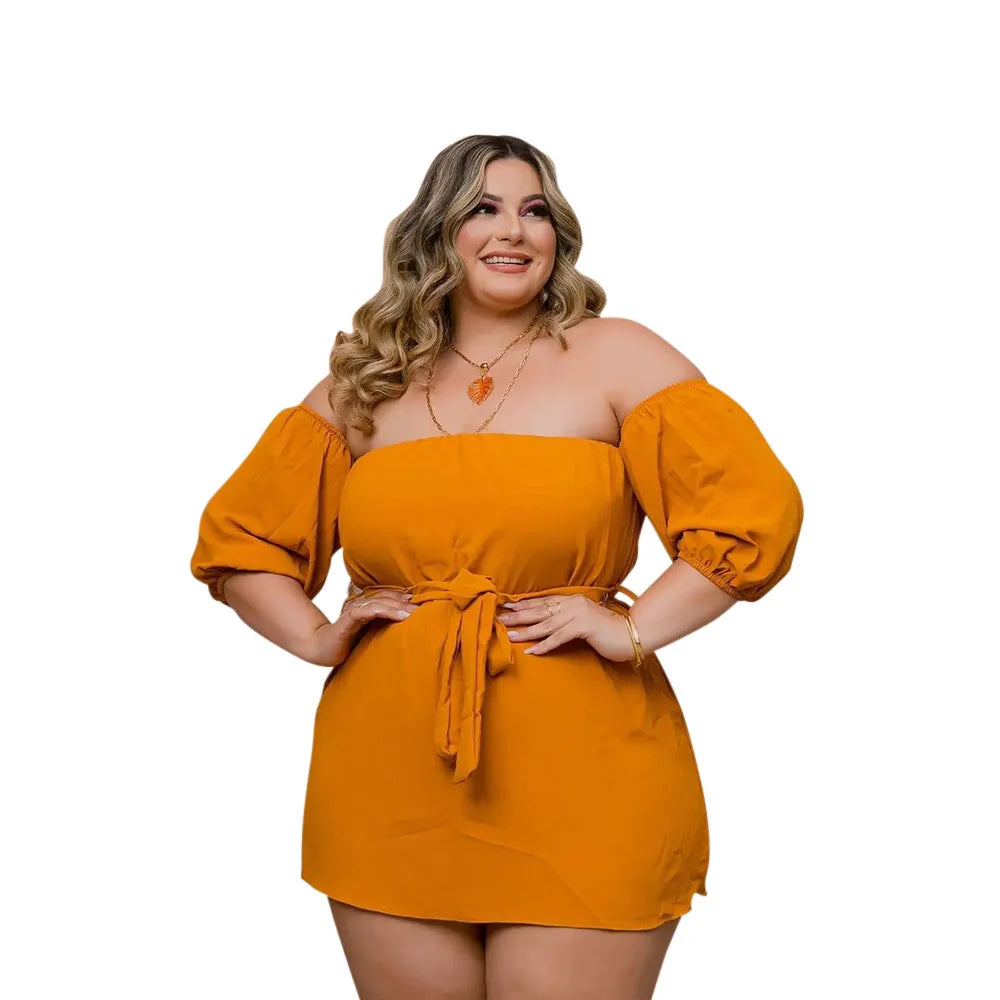 XL-5XL Plus Size Matching Sets Women Clothing 2023 Summer Short Sleeve Slash Neck Lose Sexy Casual Two Piece Sets Female Outfits