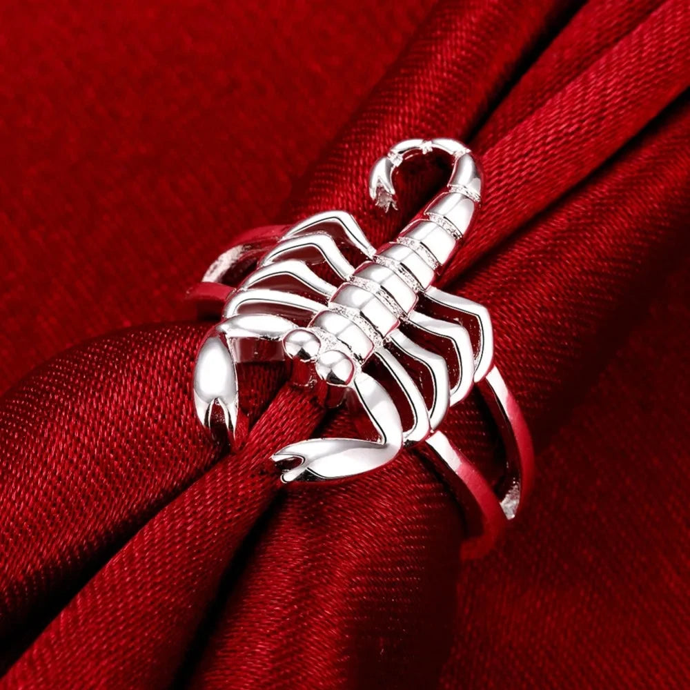Beautiful ring Fashion fashion Scorpion 925 Sterling Silver NICE women Domineering Lady Ring jewelry Classical gift