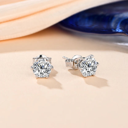 New Arrival 3.0 Carat Moissanite Gemstone Stud Earrings for Women Solid 925 Sterling Silver D color Solitaire Fine Jewelry