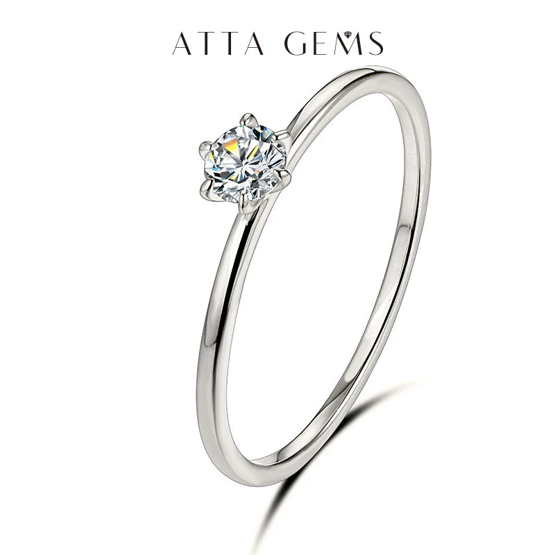 Elegant Sparkling Moissanite Solitaire Engagement Ring