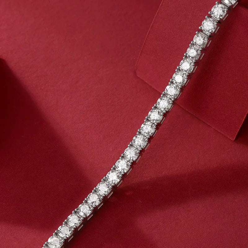 New In GRA Certified 3/4/5/6.5MM White Full Moissanite Tennis Bracelet for Women Men 925 Silver Diamond Link Bracelets