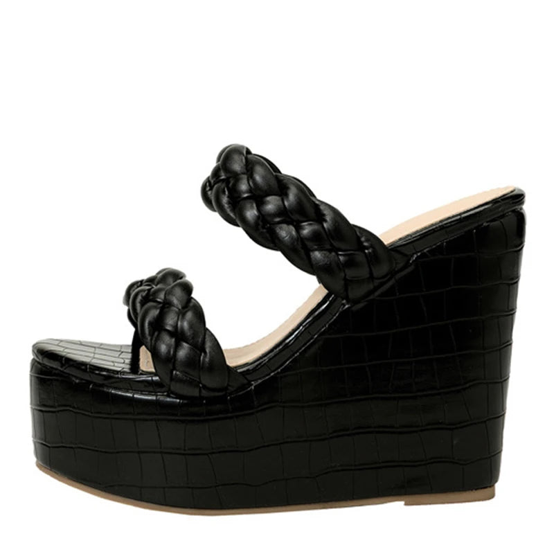 Chic women's open toe wedge sandals.