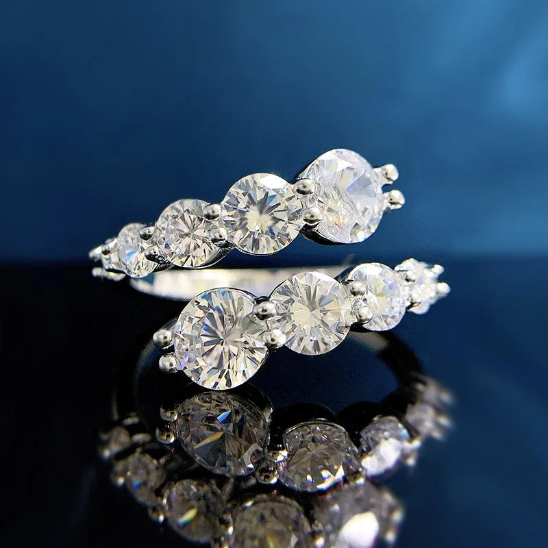 Sterling silver moissanite rings for women.