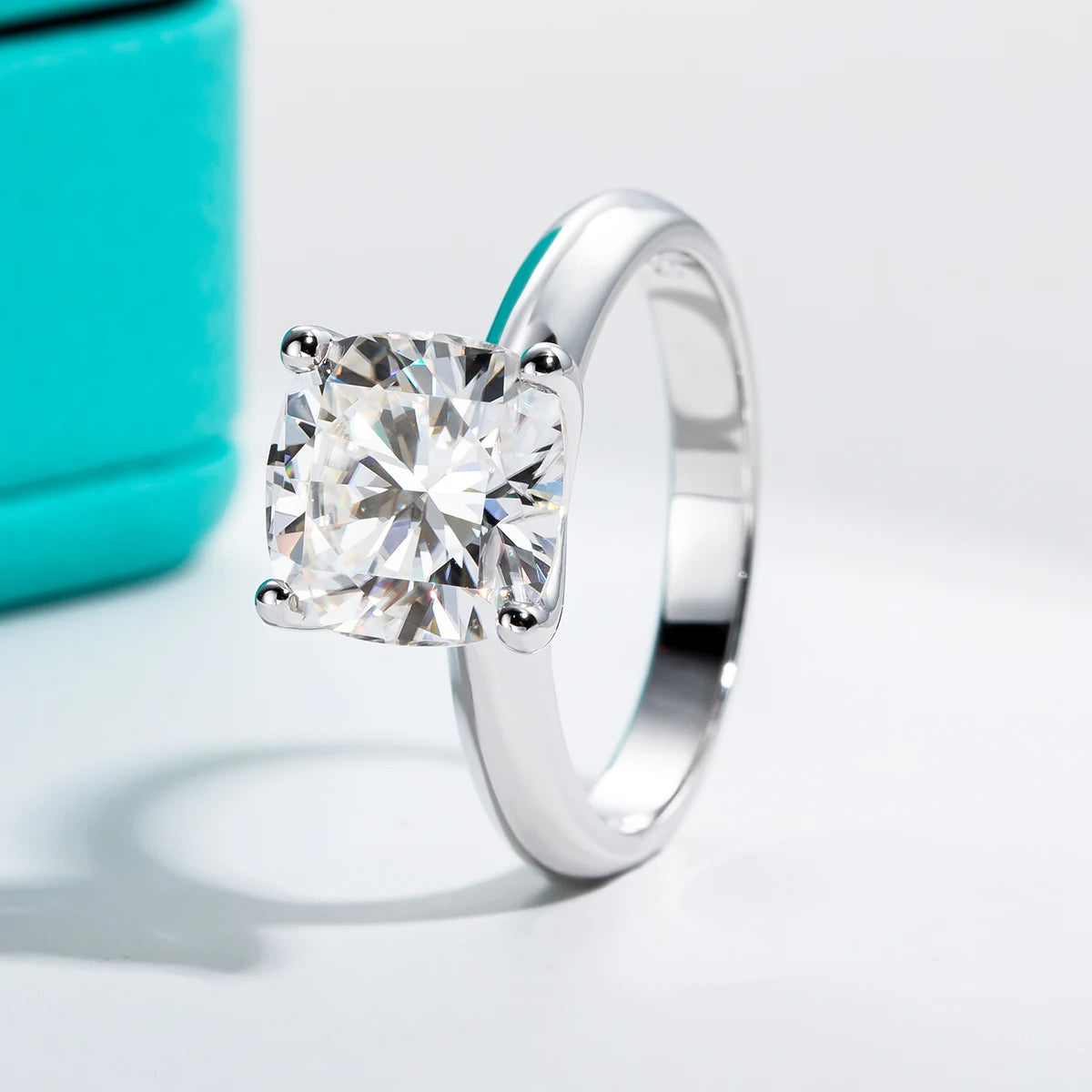 Moissanite Ring in Sterling Silver: Dazzling Elegance