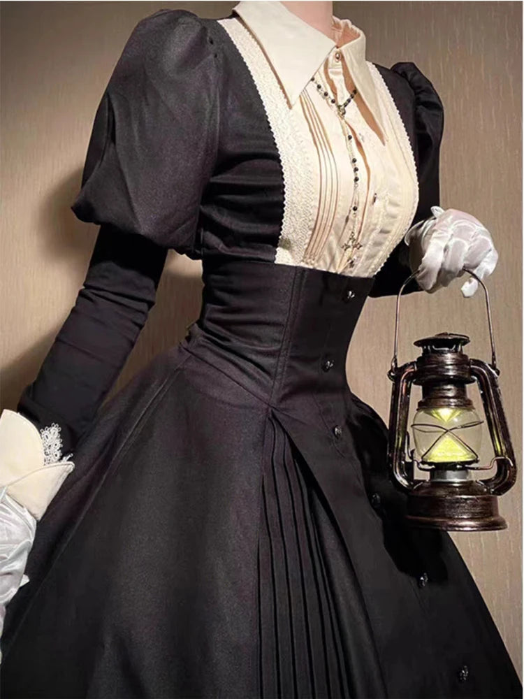 Dark Gothic Style Halloween Cosplay Niche Dress Women's Lolita Long
