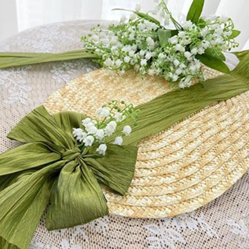 Handmade Women 1800s Victorian Wedding Tea Party Bonnet Hat Vintage Flowers Beach for Sun Straw Weaving Hats