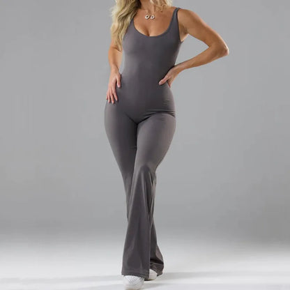 Casual Women's Yoga Jumpsuit Backless Slim Fashion Comfortable Casual Summer Solid Color Ladies Strap Jumpsuit Pants