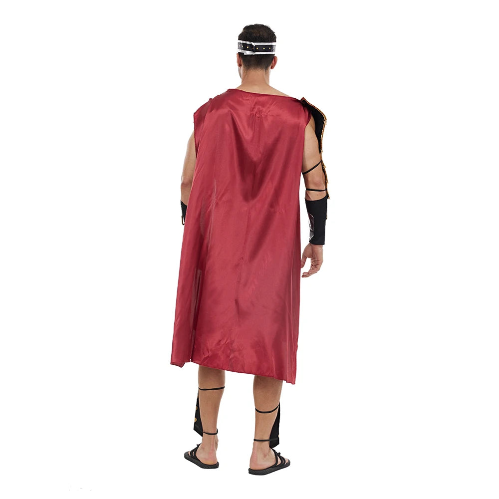 Medieval Roman Warrior Costume Men's Halloween Costumes Spartan Soldier Gladiator Cosplay Outfit Carnival Party Dress Up