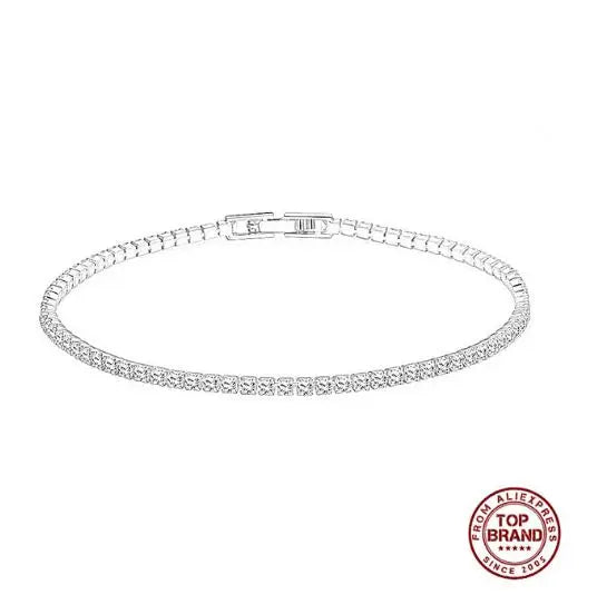 Platinum-plated silver moissanite bracelet gift.
