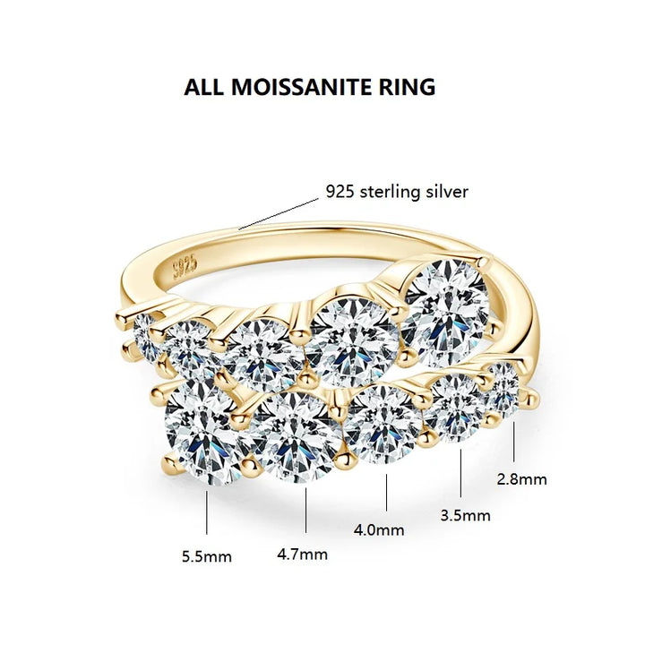 Bride's sparkling moissanite engagement ring.