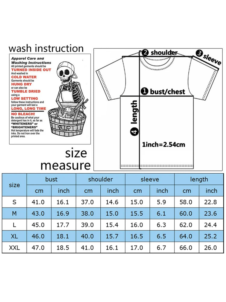 Size chart for Female Short Sleeve KPOP I PURPLE U T-shirt Aesthetic High Quality Haut Femme Summer Top Tee Shirt Streetwear Cute Tshirts by Maramalive™, with measurements in inches and centimeters. Diagram for measuring shoulder, bust/chest, length, and sleeve. Instructions for washing and fabric care included. Perfect for Casual Women's T-Shirts made from comfortable Polyester Broadcloth Tops.