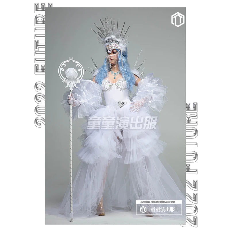Led Technology cruise Ice and Snow Goddess Bar singer Drag Queen Club Party Special Occassion costume rave