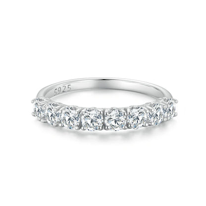 Discover stunning moissanite eternity rings, the ultimate forever wedding band. Brilliantly capture love's eternal timelessness. Cherish your perfect ring forever.