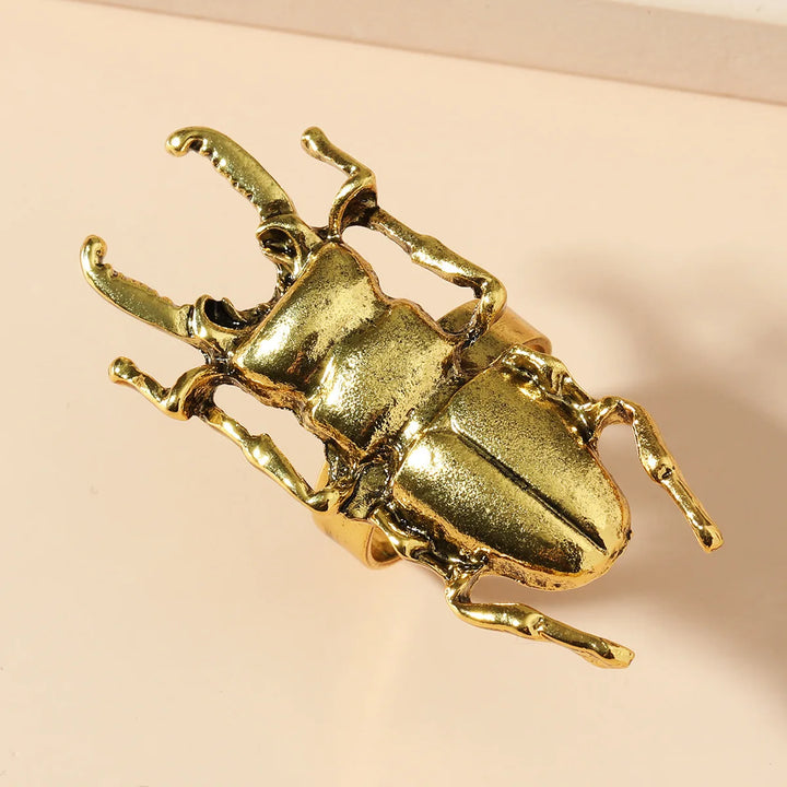 Vintage punk rock insect ring jewelry.