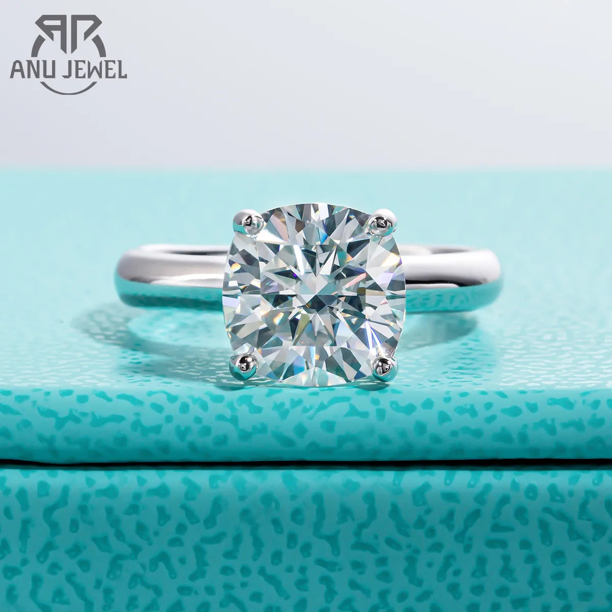 Moissanite Ring in Sterling Silver: Dazzling Elegance