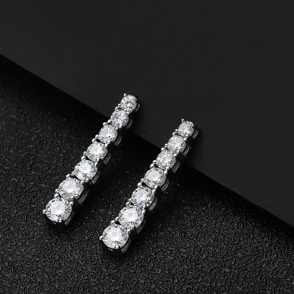 KNOBSPIN D VVS1 Moissanite Pandent Earrings for Woman Wedding Jewely with GRA s925 Sterling Sliver Plated 18k White Gold Earring
