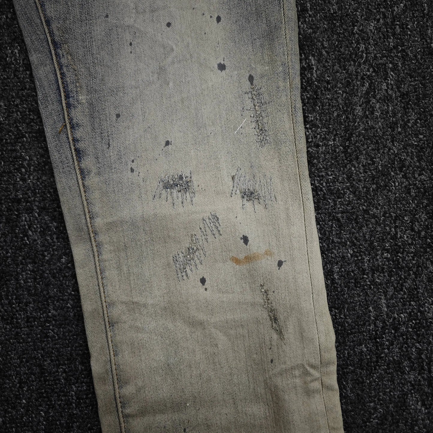 Purple Indigo Repair Bleach Gradient Low Rise Skinny Jean