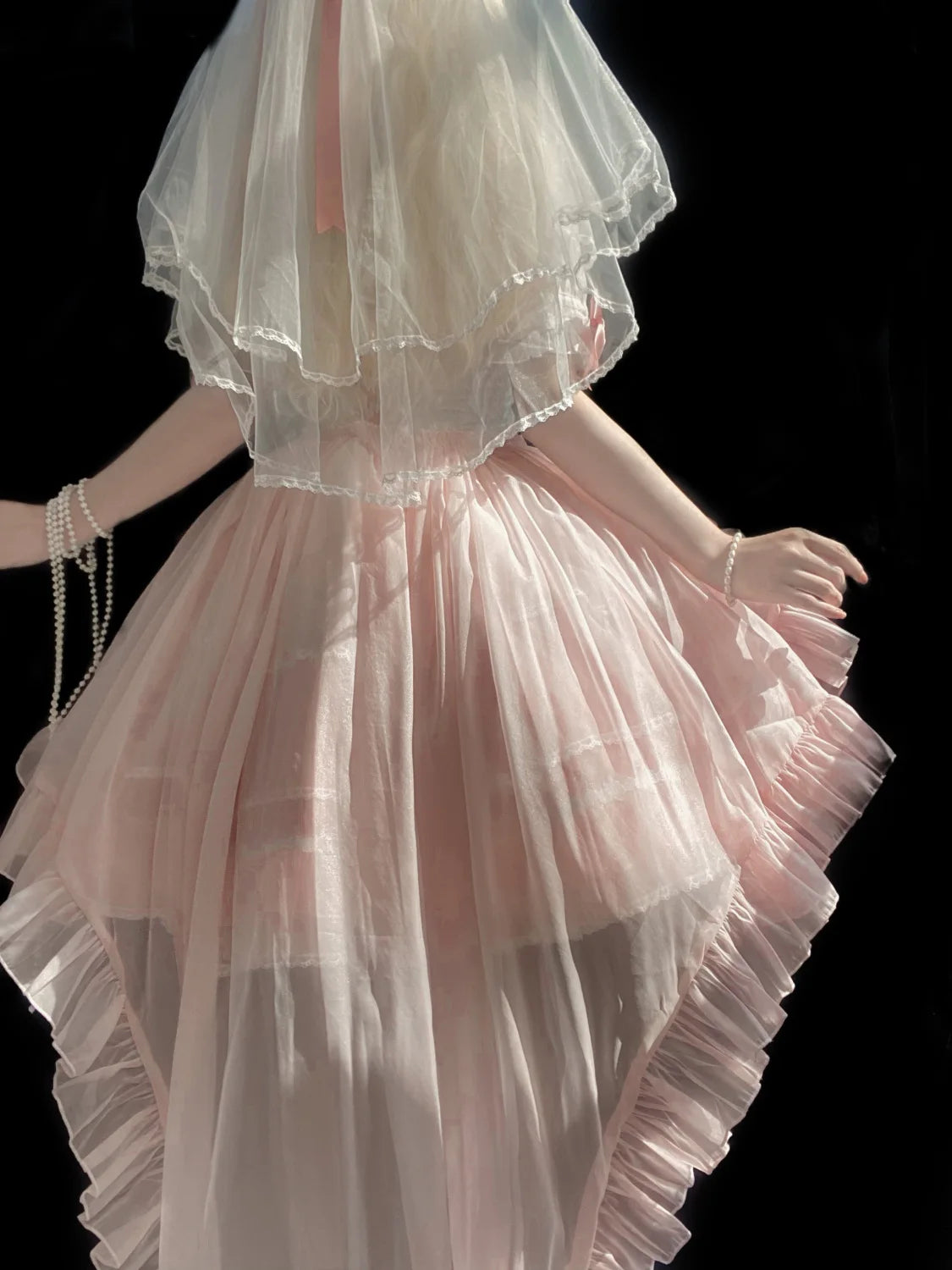 【Romantic love】~Coalfell Original Design Lolita Light Flower wedding dress Super Fairy elegant jsk Sling Dress Prom Party Dress