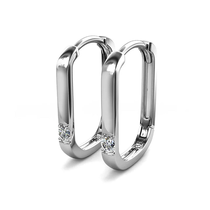 9ct Silver Moissanite Hoop Earrings
